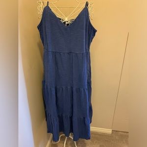 T-shirt fabric dress with adjustable spaghetti straps, and POCKETS